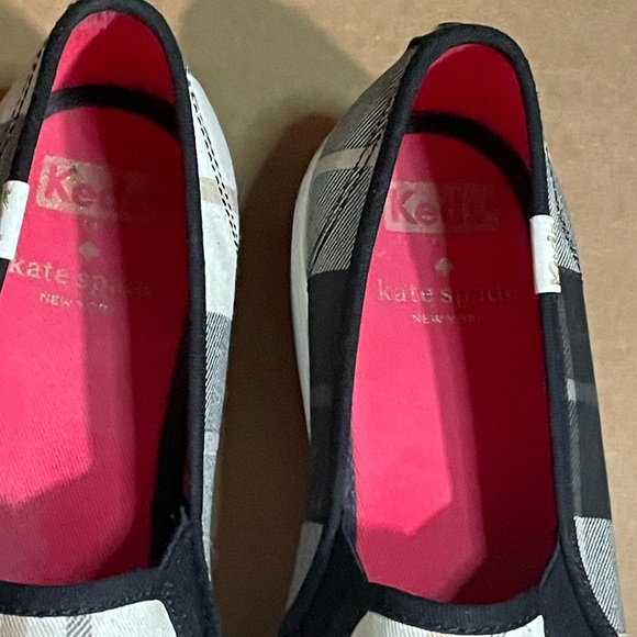 Kate Spade Plaid Slip-On Shoes - Black and White main image 10